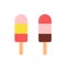 Multicolored frozen popsicles flat icons