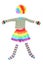 Multicolored funny clown dress isolated on white