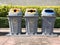 Multicolored Garbage Trash Bins.Recycling Bin, Garbage Bin