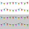 Multicolored Garlands on a Light Background.