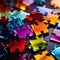 Multicolored glass jigsaw pieces, showing diversity and how different solutions fit together