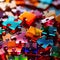 Multicolored glass jigsaw pieces, showing diversity and how different solutions fit together