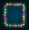 Multicolored glassy led Christmas lights garland like frame on b
