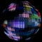 Multicolored globe silhouette in darkness.Global communication c