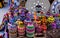 Multicolored handmade moroccan souvenirs in the Medina of Essaouira in Morocco, Africa