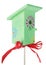 Multicolored  homemade wooden  small  birdhouse  isolated