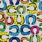 Multicolored horseshoe seamless pattern