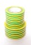 Multicolored insulating tapes on white background