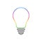 Multicolored light bulb thin line icon  idea and creativity symbol. Vector illustration.