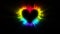 Multicolored love heart shaped Valentines Day shockwave burst copy space 60fps