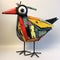 Multicolored Metal Bird Sculpture By Joe Schmidt - Distressed Materials