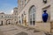 Multicolored mirrored vases decoration in front of the houses square to the Judicial City of Luxembourg