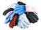 Multicolored mixed ski gloves