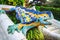 Multicolored mosaic salamander at Park Guell in Barcelona city