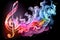Multicolored musical key made of smoke. Generative AI, Generative, AI