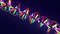 Multicolored neon light-like twisted DNA strand made of glass and metal