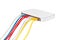 Multicolored network cables connected to router on a white background