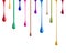 Multicolored paint drips
