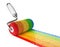 Multicolored paint roller. 3D Icon isolated