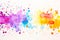 Multicolored Paint Splattered on White Background