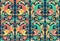 Multicolored Paisley and Floral damask seamless vector repeat pattern with a dark background.