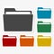 Multicolored paper stickers - File, folder icon