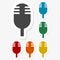 Multicolored paper stickers - Microphone