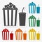 Multicolored paper stickers - Popcorn design