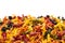 Multicolored pasta variety background