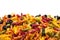 Multicolored pasta variety background