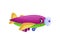 Multicolored plane on a white background