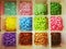 multicolored plastic beads