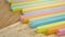 Multicolored plastic drinking straws.