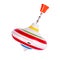 Multicolored plastic spinning top or whirligig top is traditional toy for preschool childs.Boys and girls with pleasure watching