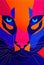 Multicolored puma. Close-up. beautiful portrait illustration. AI-generated