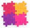 Multicolored Puzzle Square Showing Unity