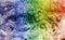 Multicolored rainbow glitter wood background - Vintage wallpaper pattern.