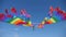 multicolored rainbow lgbt kite air flies on the background