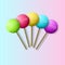 Multicolored realistic lollipops. Vector illustration.