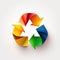 Multicolored Recycling Arrows Button Logo Recycle Symbol Environmental Glass Waste Rubbish Design Garbage Graphic