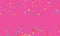 Multicolored ribbon On a pink background and space.