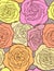 Multicolored roses. Seamless vector pattern.