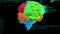 Multicolored rotating brain