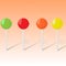 Multicolored round lollipops