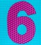 Multicolored Rubber Digit Number Six