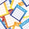 Multicolored seamless pattern with bingo tickets