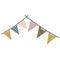 Multicolored silhouette decorative pair of flags party hanging