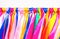 multicolored silk colored ribbons, close-up