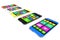 Multicolored smartphones with a variety of software applications