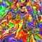 Multicolored sparkling rainbow glowing rich abstract background 3d rendering